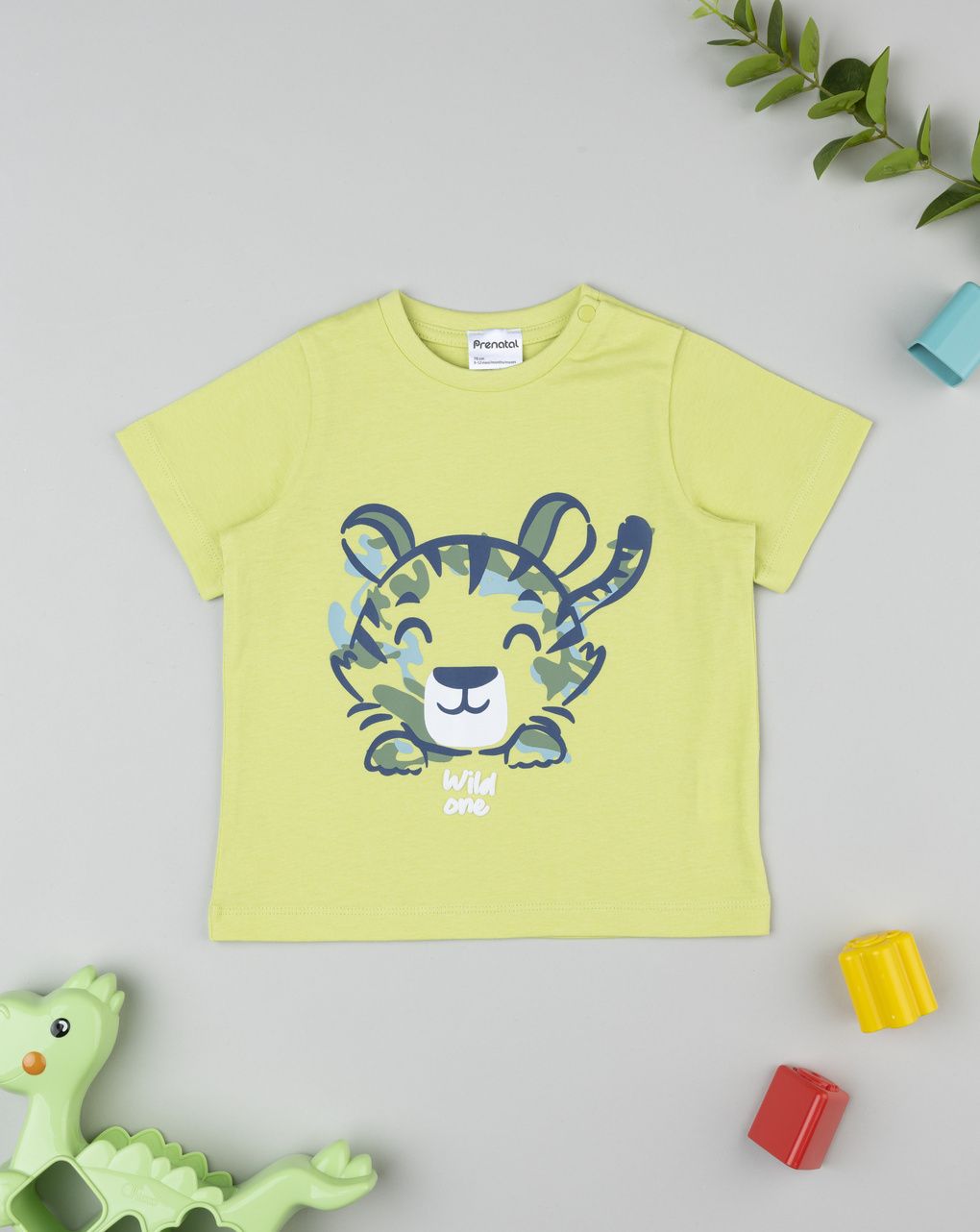 T-shirt bimbo gialla stampata