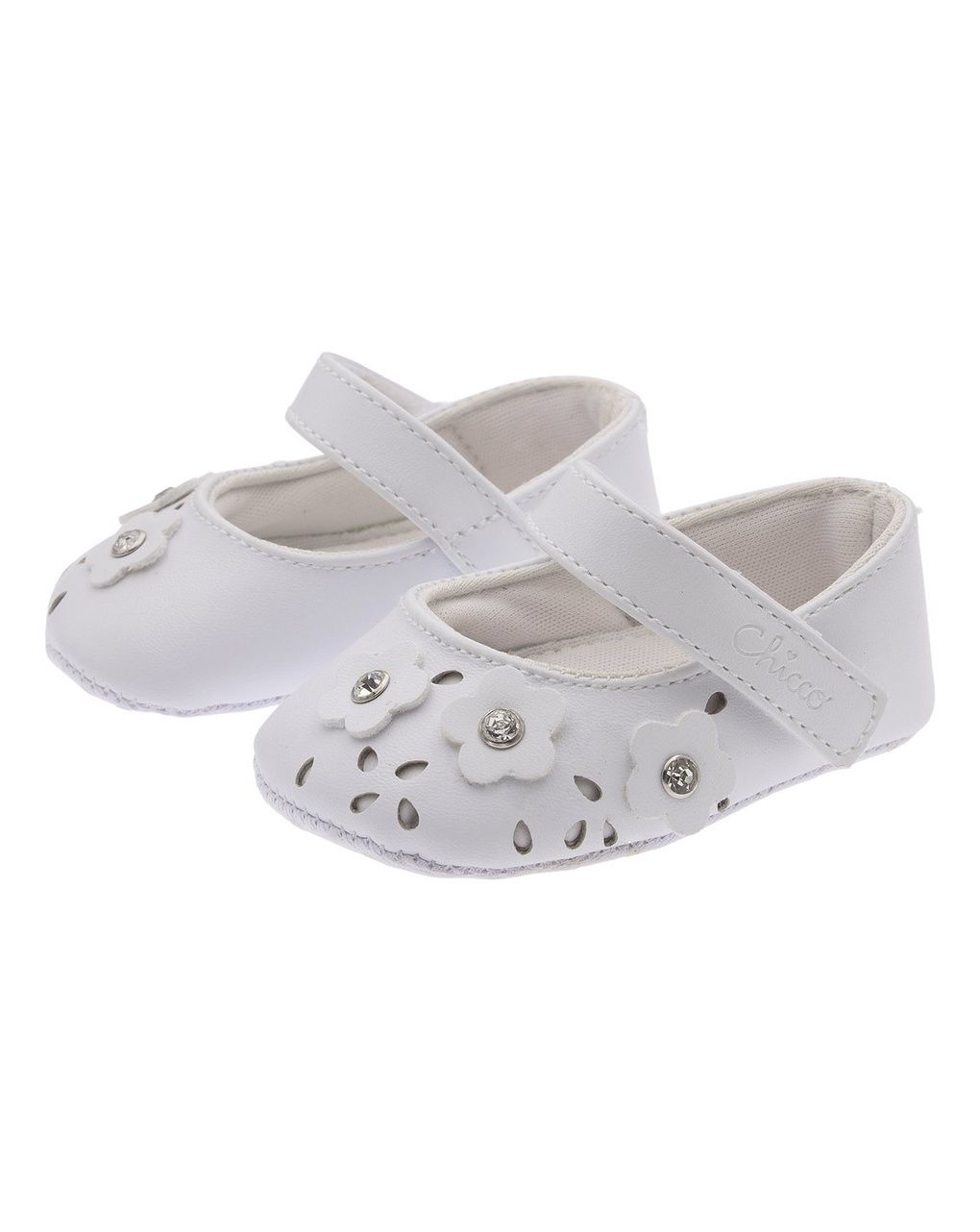 Ballerina chicco primi passi bimba bianca con fiori