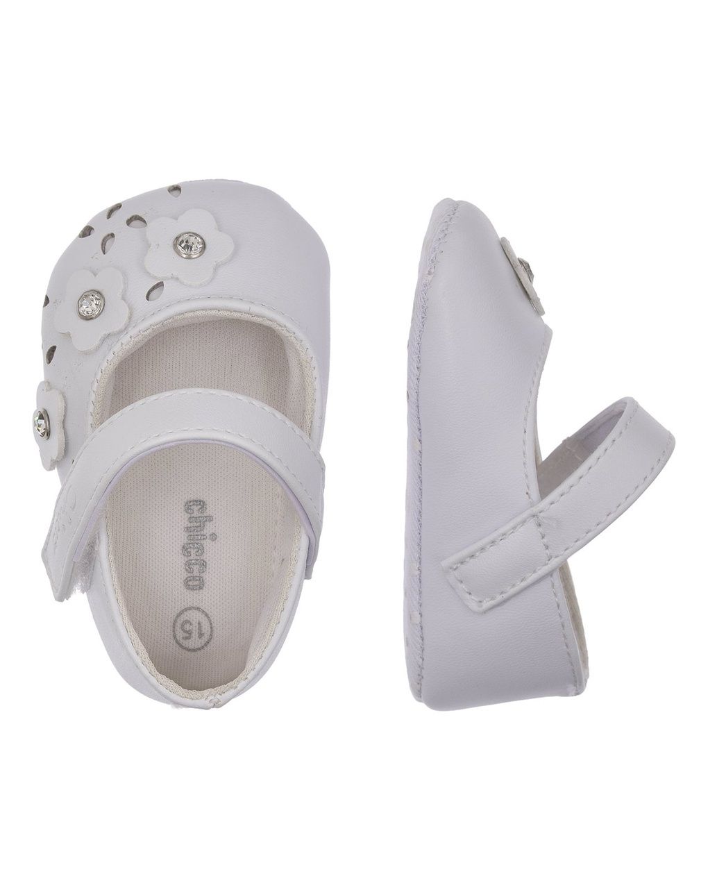 Ballerina chicco primi passi bimba bianca con fiori