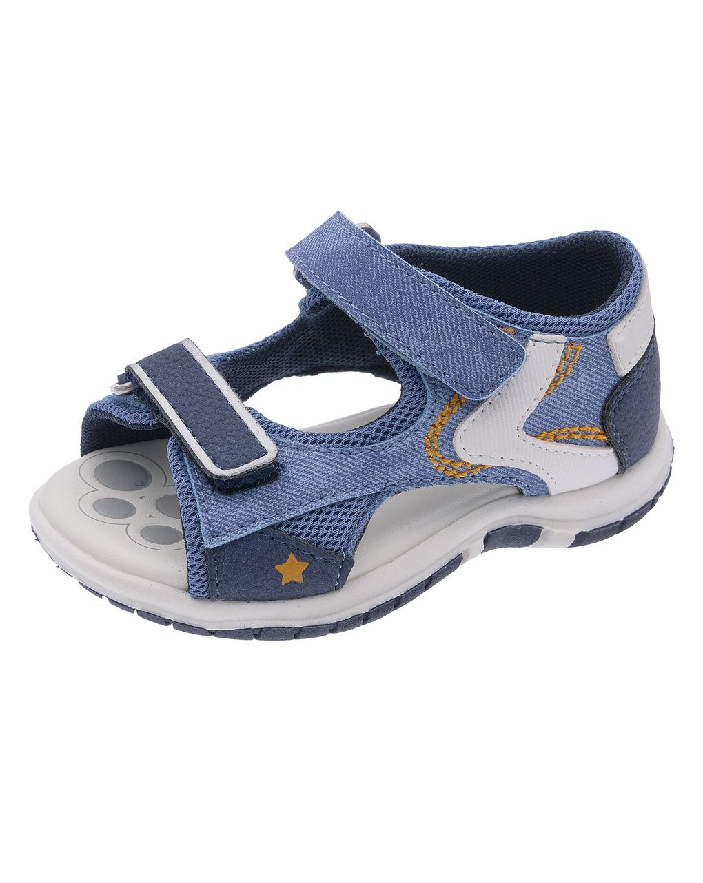 Sandalo bimbo chicco facci denim con dettagli arancioni