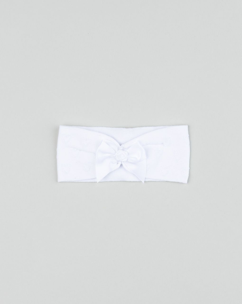 Fascia capelli neonata bianca con fiocco