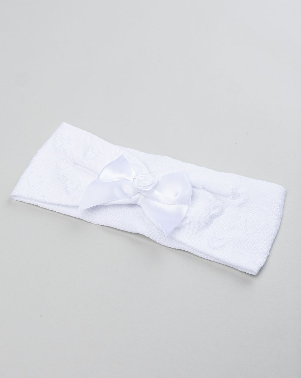 Fascia capelli neonata bianca con fiocco
