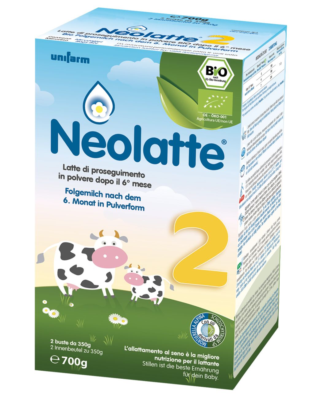 Latte in polvere 2 bio algal dha 2 x 350g 0-6 mesi - neolatte