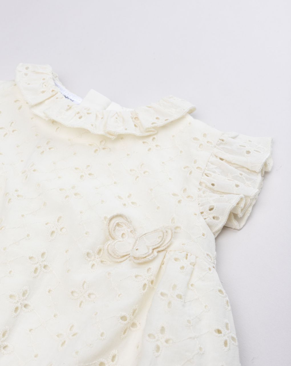 Pagliaccetto elegante neonata sangallo