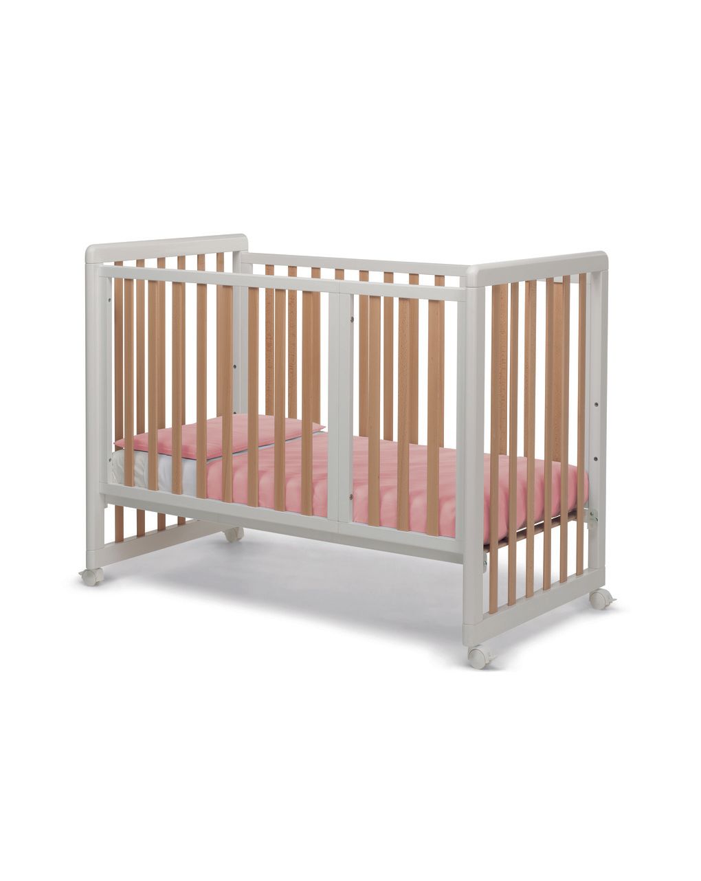 Lettino forever 8 in 1 bianco-naturale tessile pink - brevi