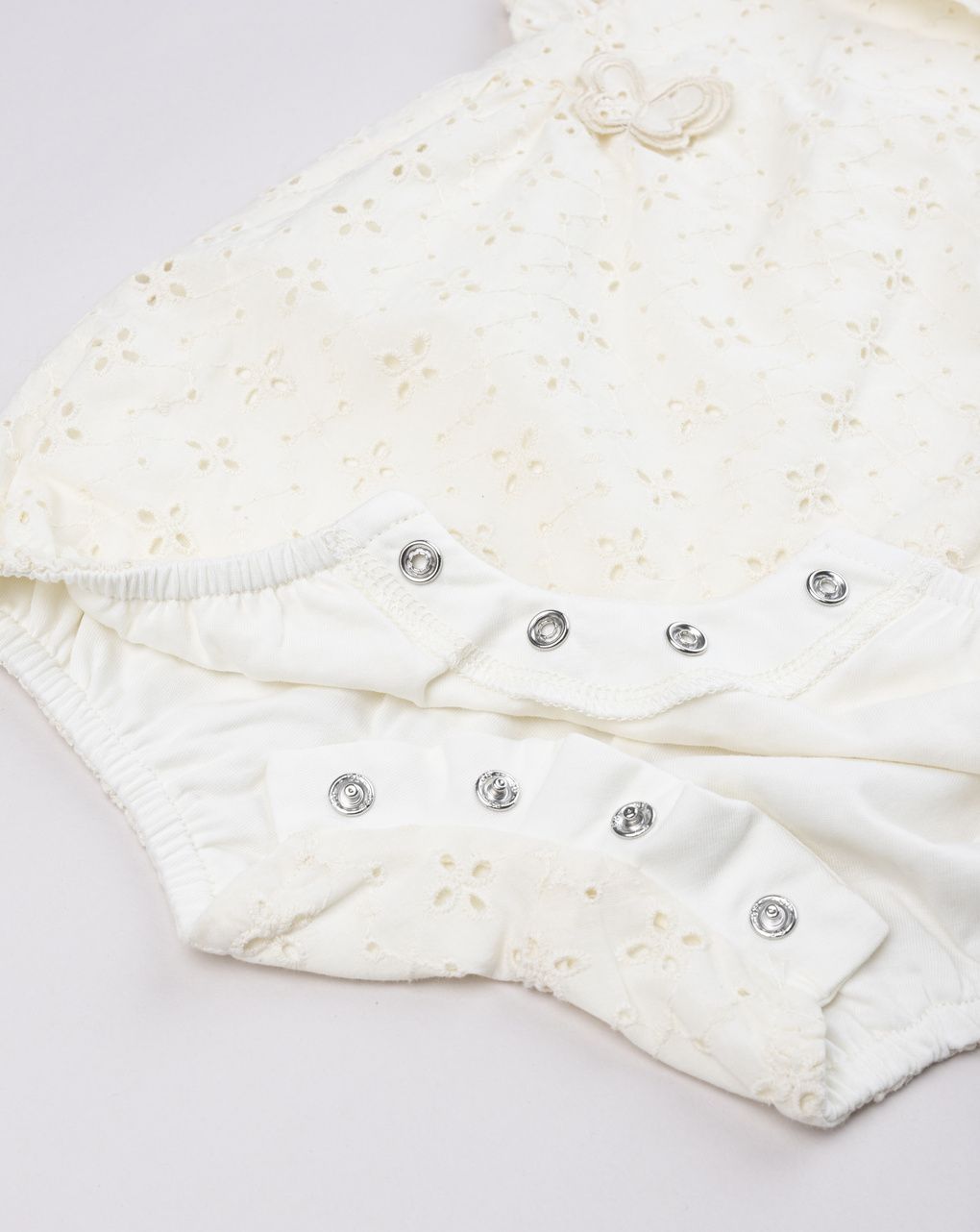 Pagliaccetto elegante neonata sangallo