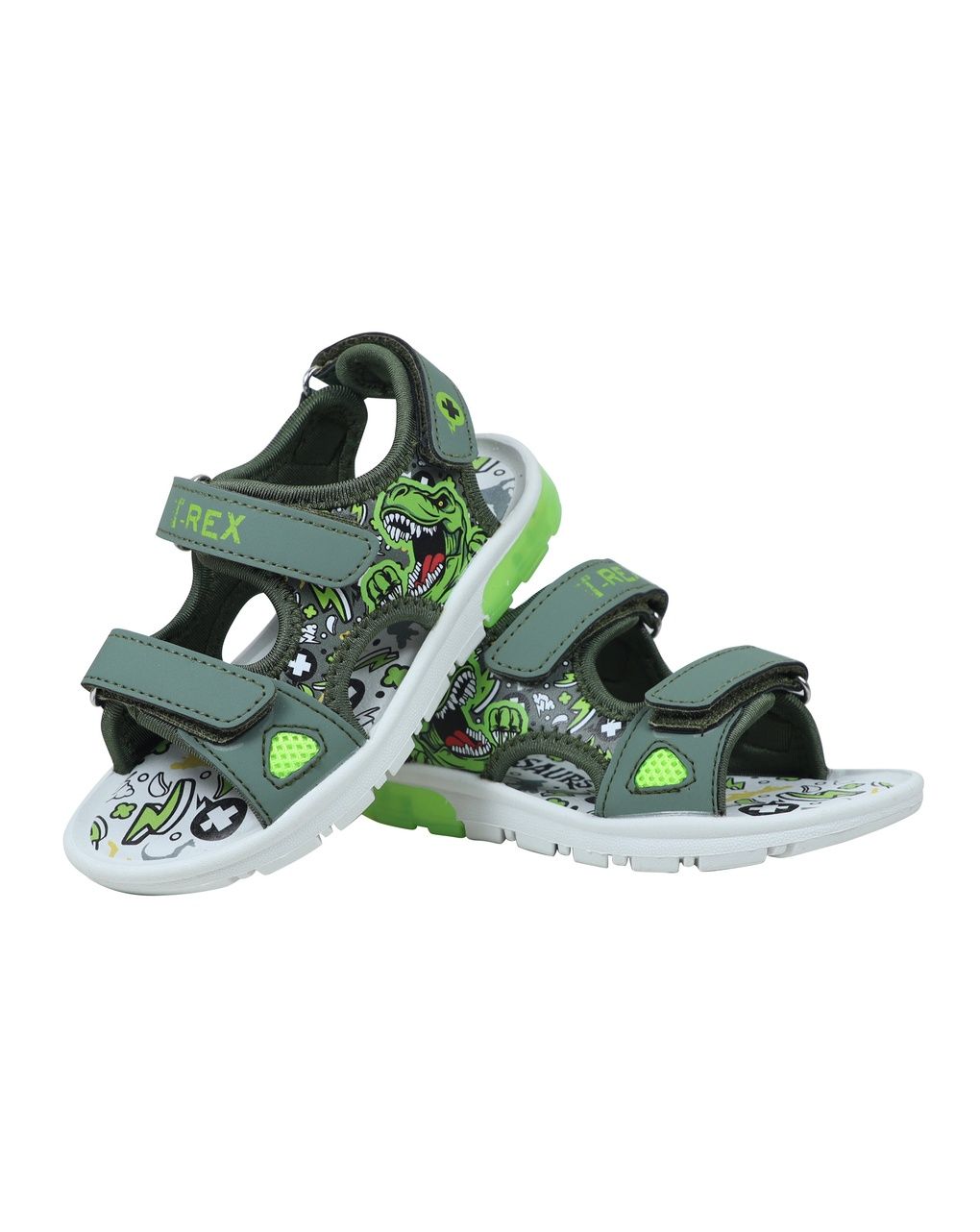 Sandalo bambino verde t-rex
