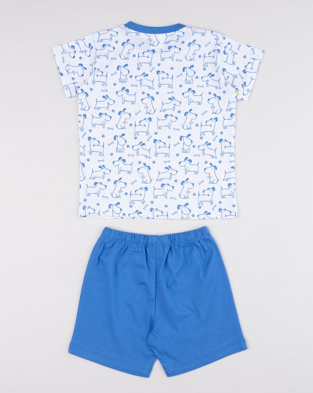 Pigiama corto bimbo blu con stampa cagnolini