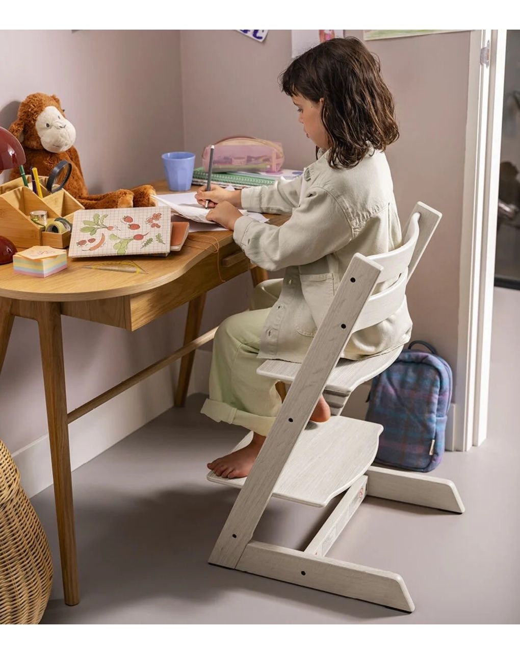 Sedia tripp trapp®  faggio - prodotto personalizzabile - sbiancato - stokke®