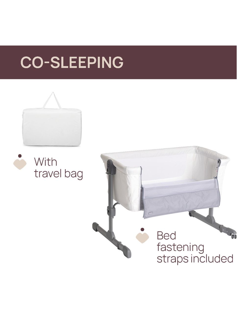 Culla co-sleeping next2me essential re_lux - cloud - chicco