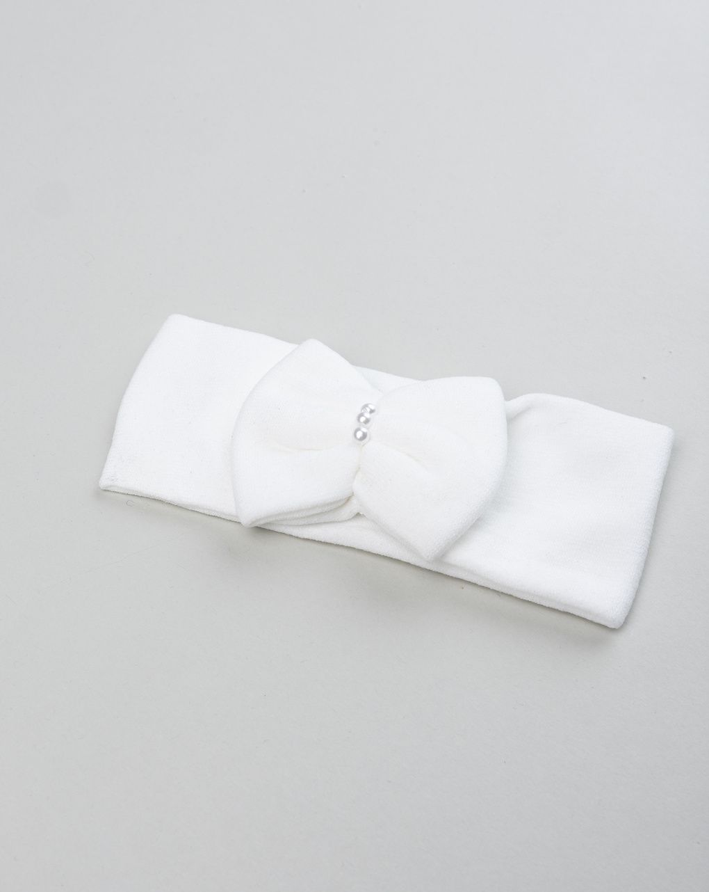 Fascia capelli bianca neonata perle