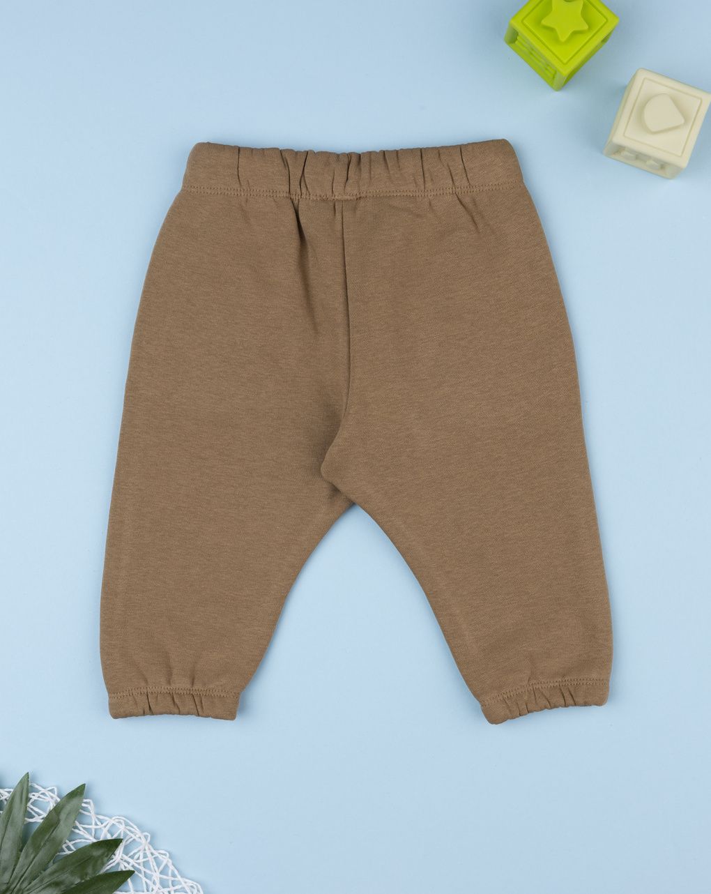 Pantalone bimbo marrone patch animali