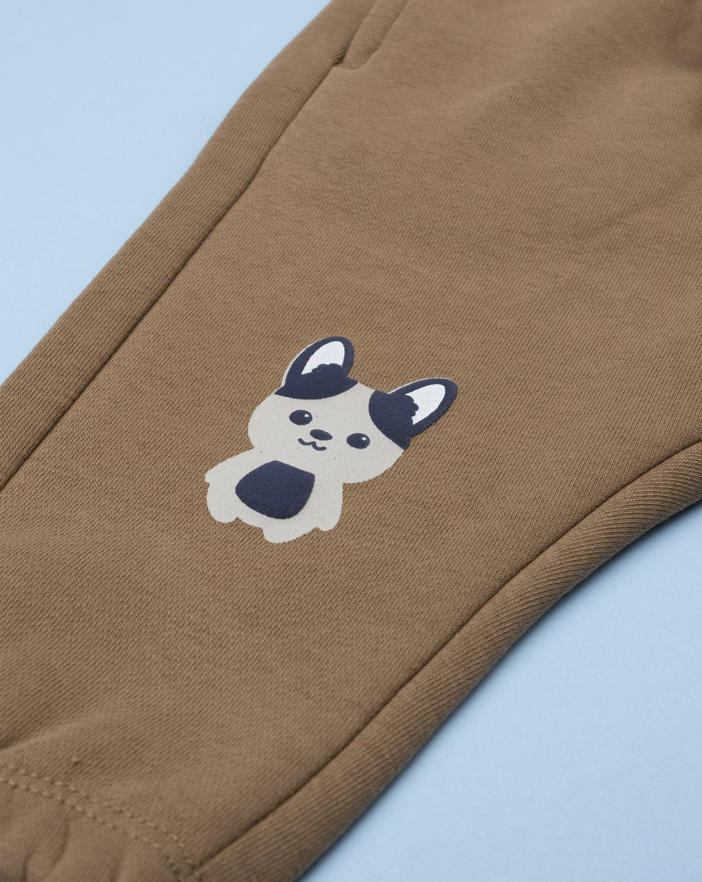 Pantalone bimbo marrone patch animali