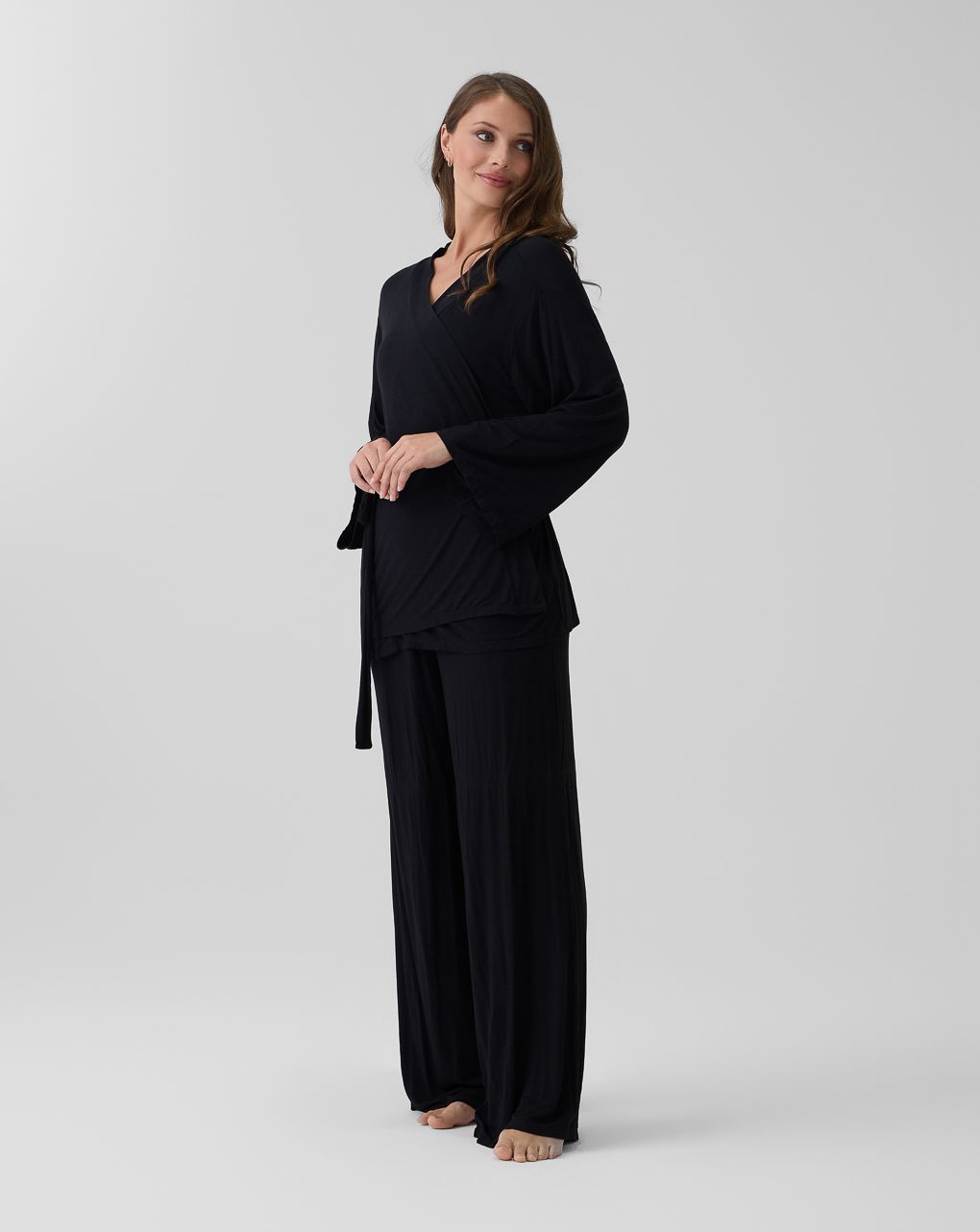 Vestaglia donna kimono corta nera