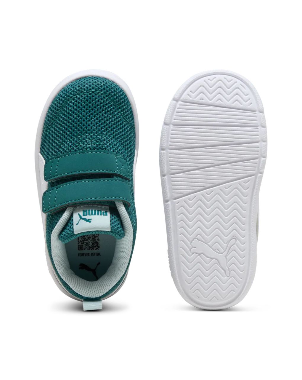 Scarpe bambino puma courtflex v3 mesh verde