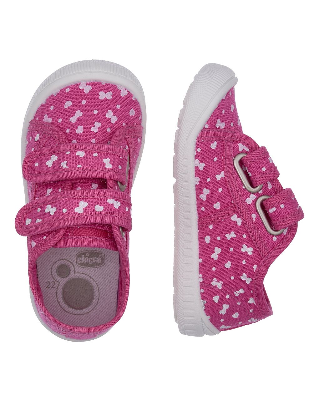 Sneakers barefoot bimba fucsia farfalle bianche – chicco