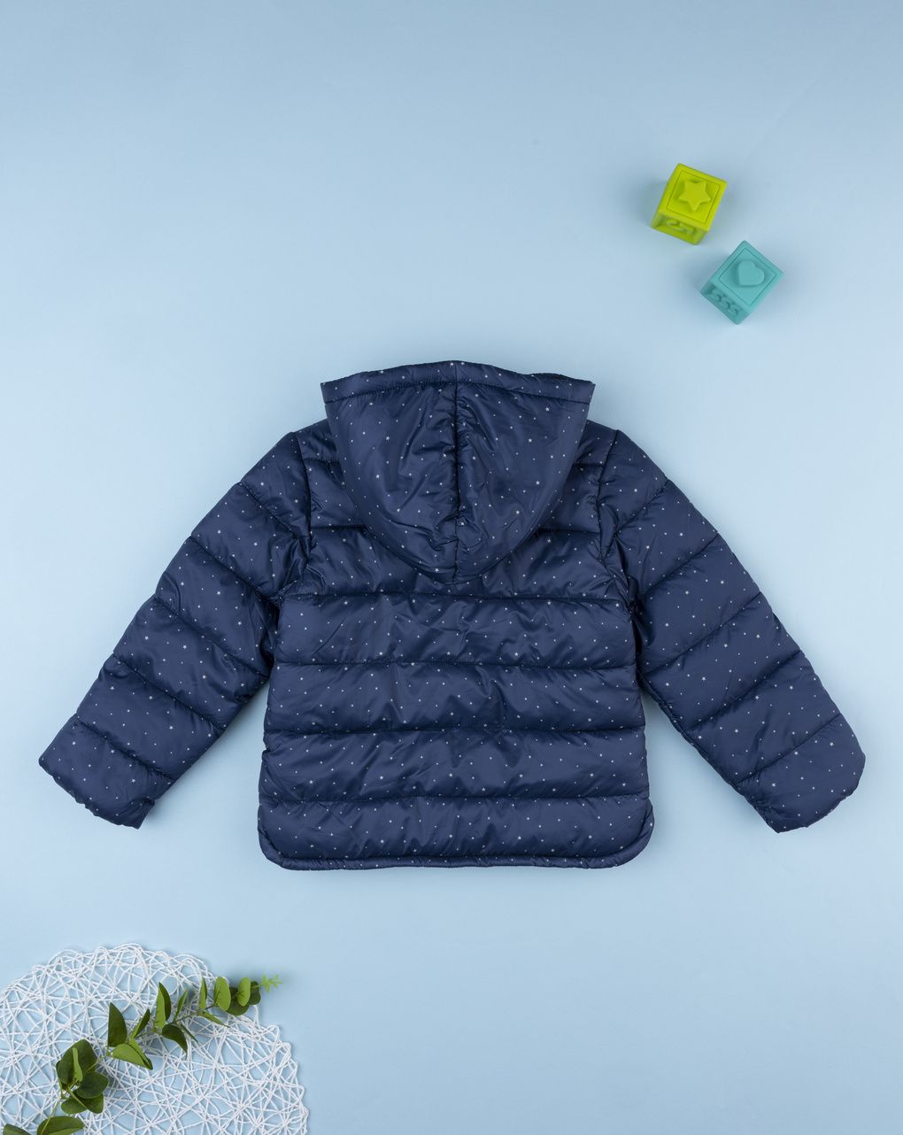 Giacca bambina blu con cappuccio