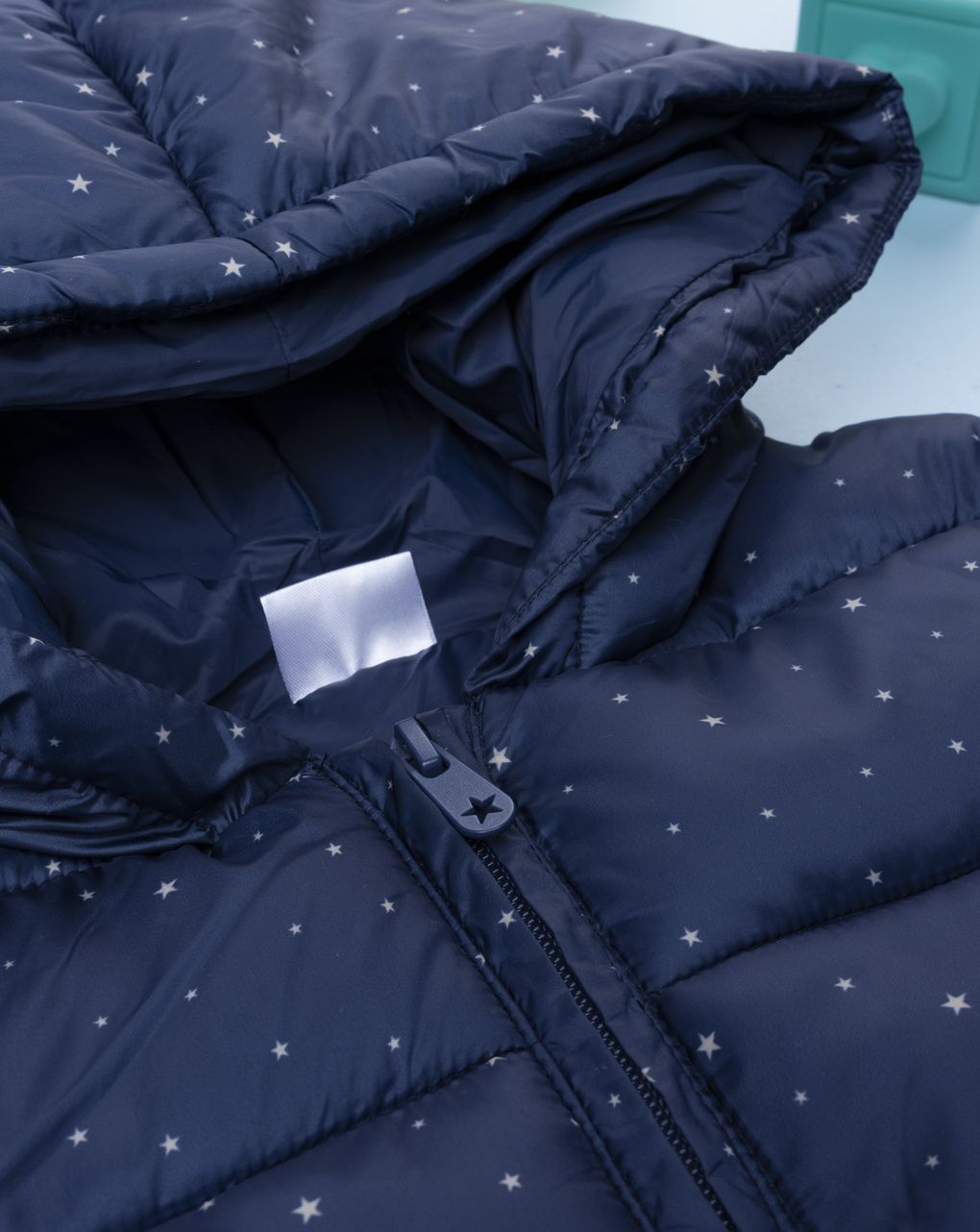 Giacca bambina blu con cappuccio