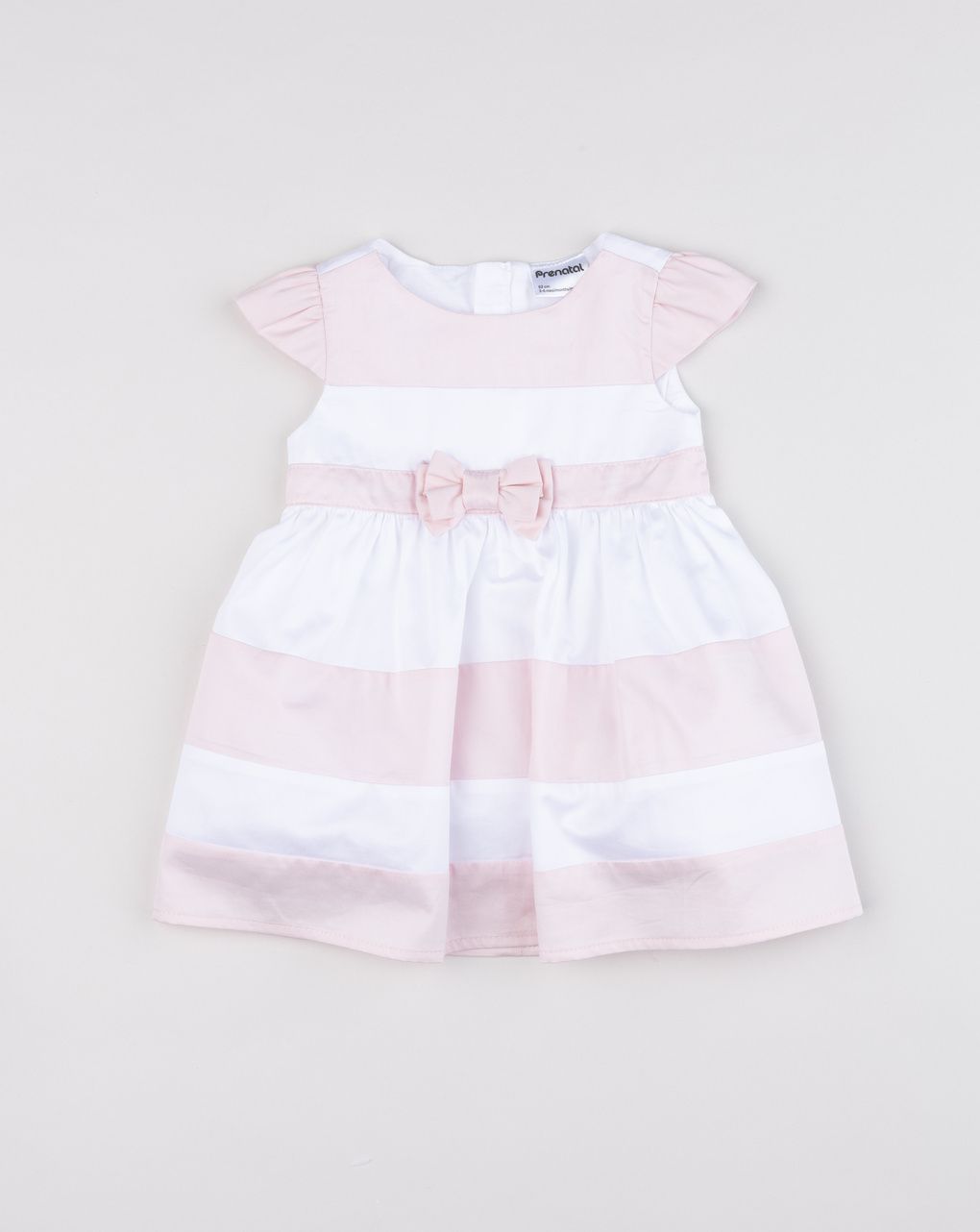 Abito bimba elegante rosa/bianco con fiocco