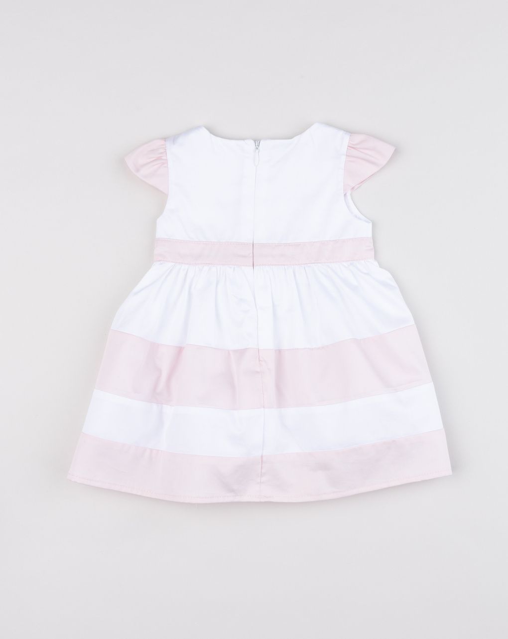 Abito bimba elegante rosa/bianco con fiocco