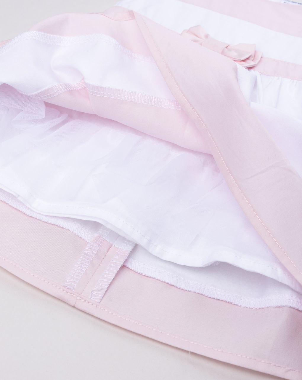 Abito bimba elegante rosa/bianco con fiocco
