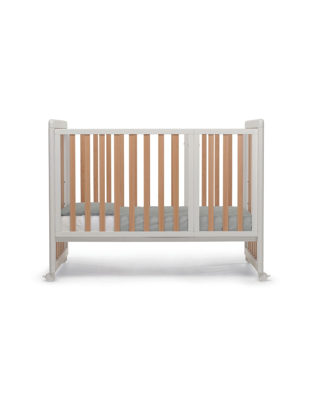 Lettino forever 8 in 1 bianco naturale tessile grey - brevi