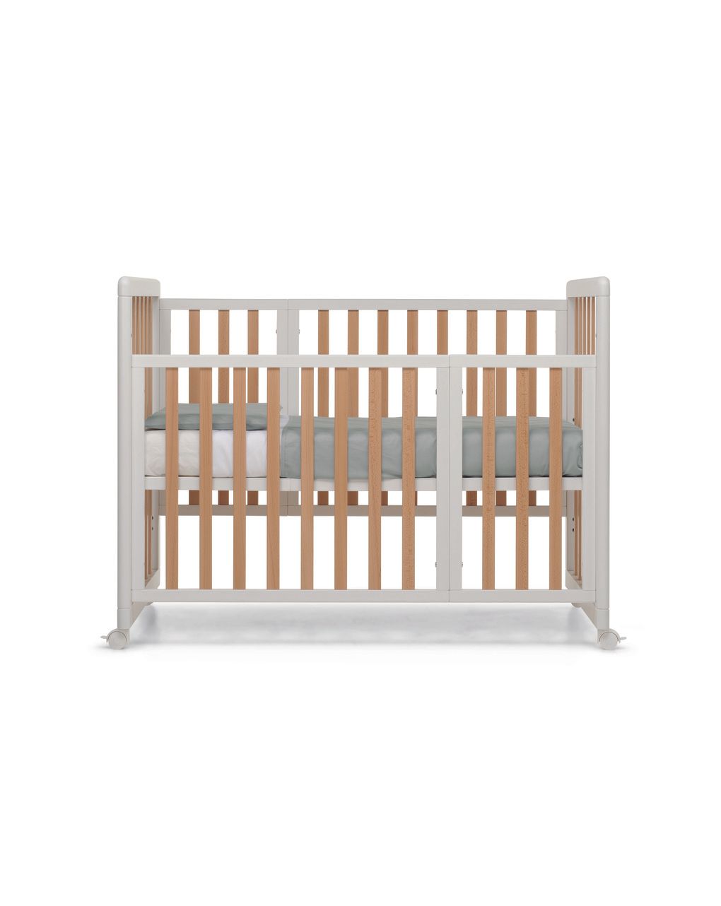 Lettino forever 8 in 1 bianco naturale tessile grey - brevi