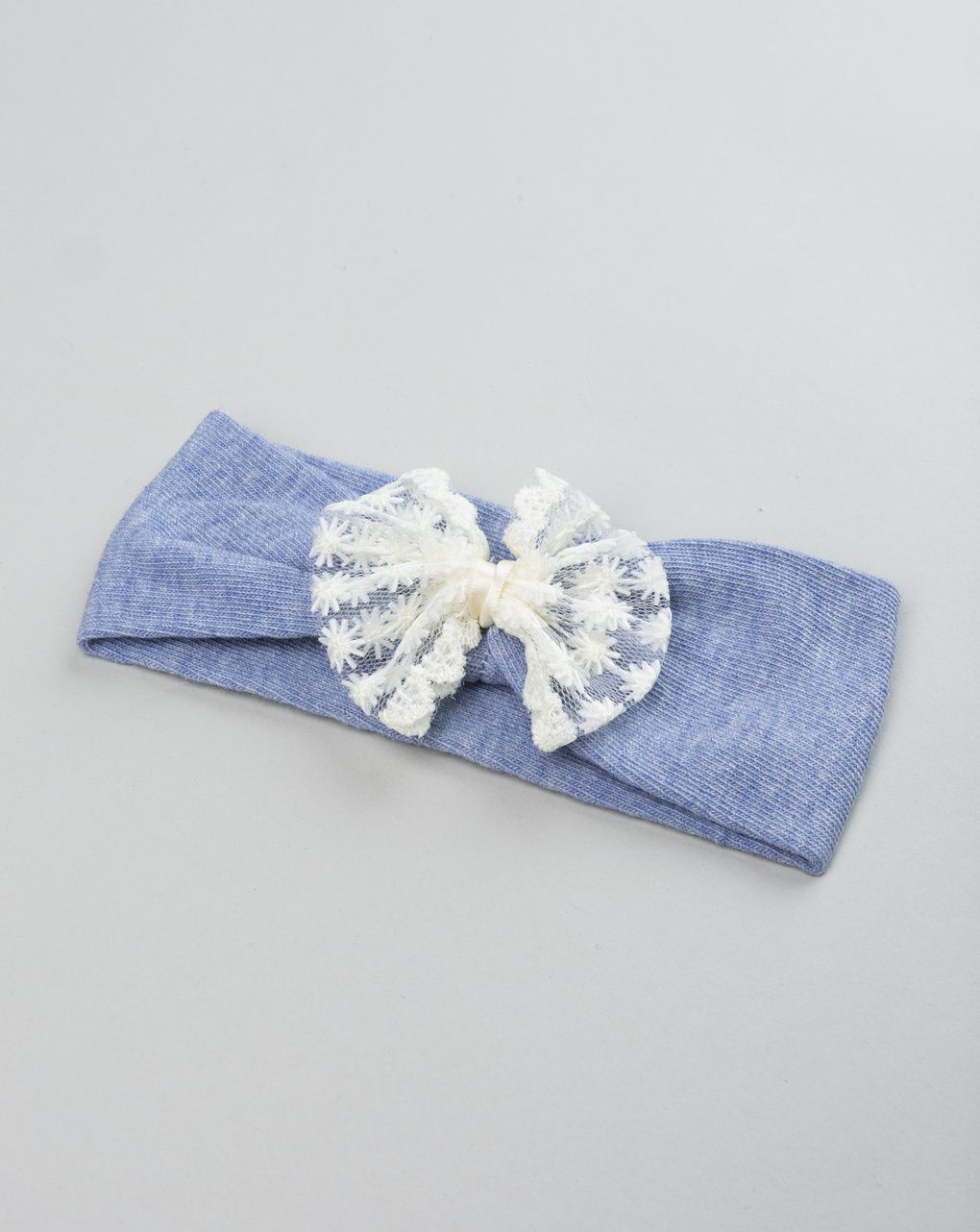 Fascia capelli neonata denim con fiocco