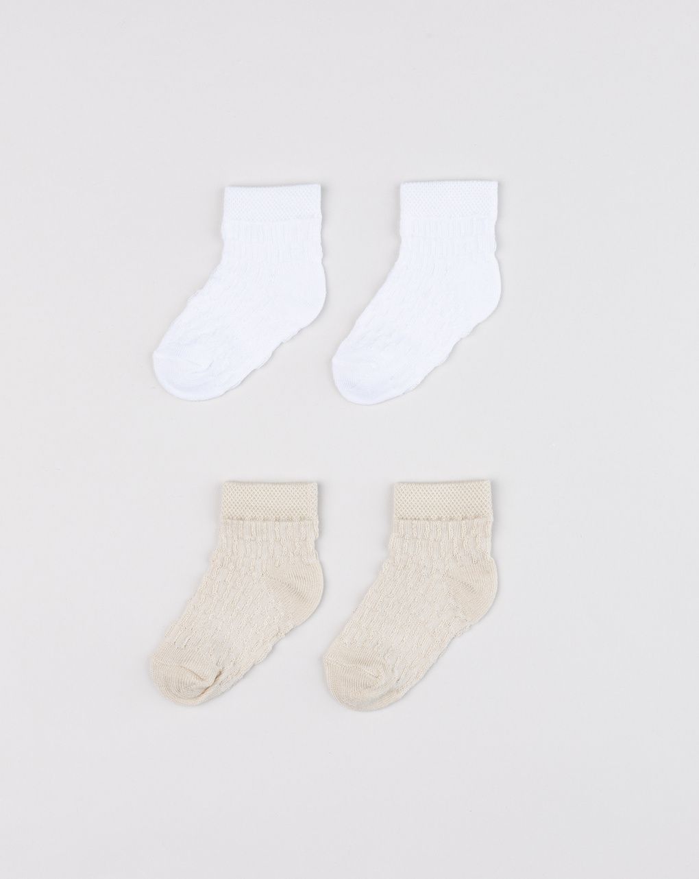 Pack 2 paia calze bimba bianco e crema