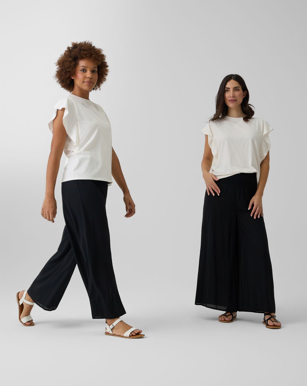 Pantaloni premaman gamba ampia neri