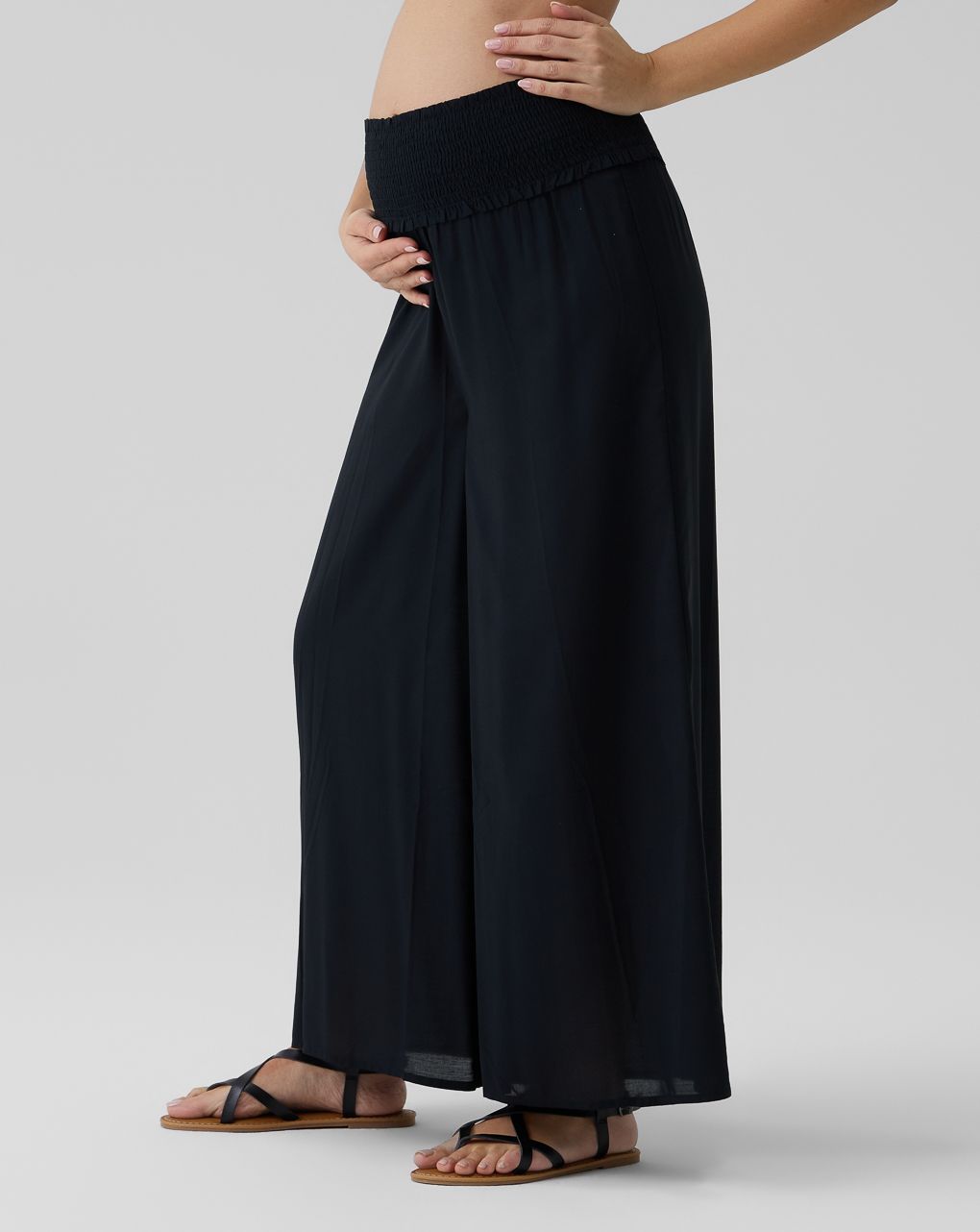 Pantaloni premaman gamba ampia neri