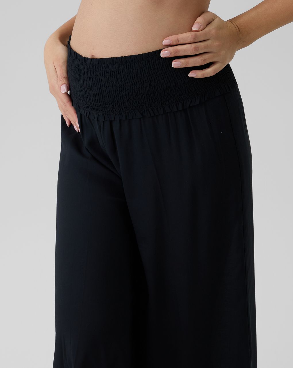 Pantaloni premaman gamba ampia neri
