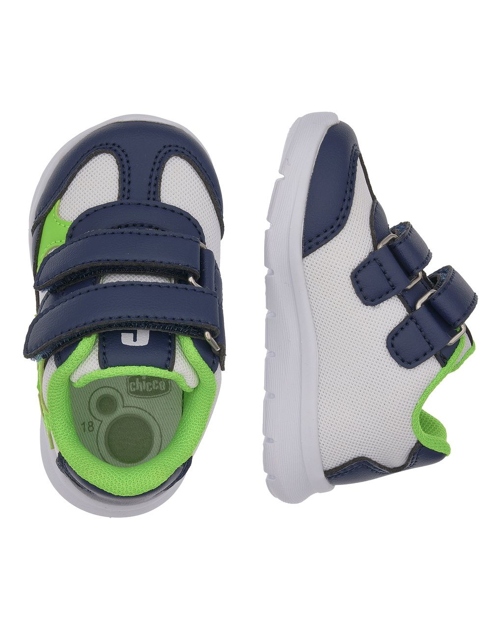 Sneaker con doppio strappo e suola leggera - chicco