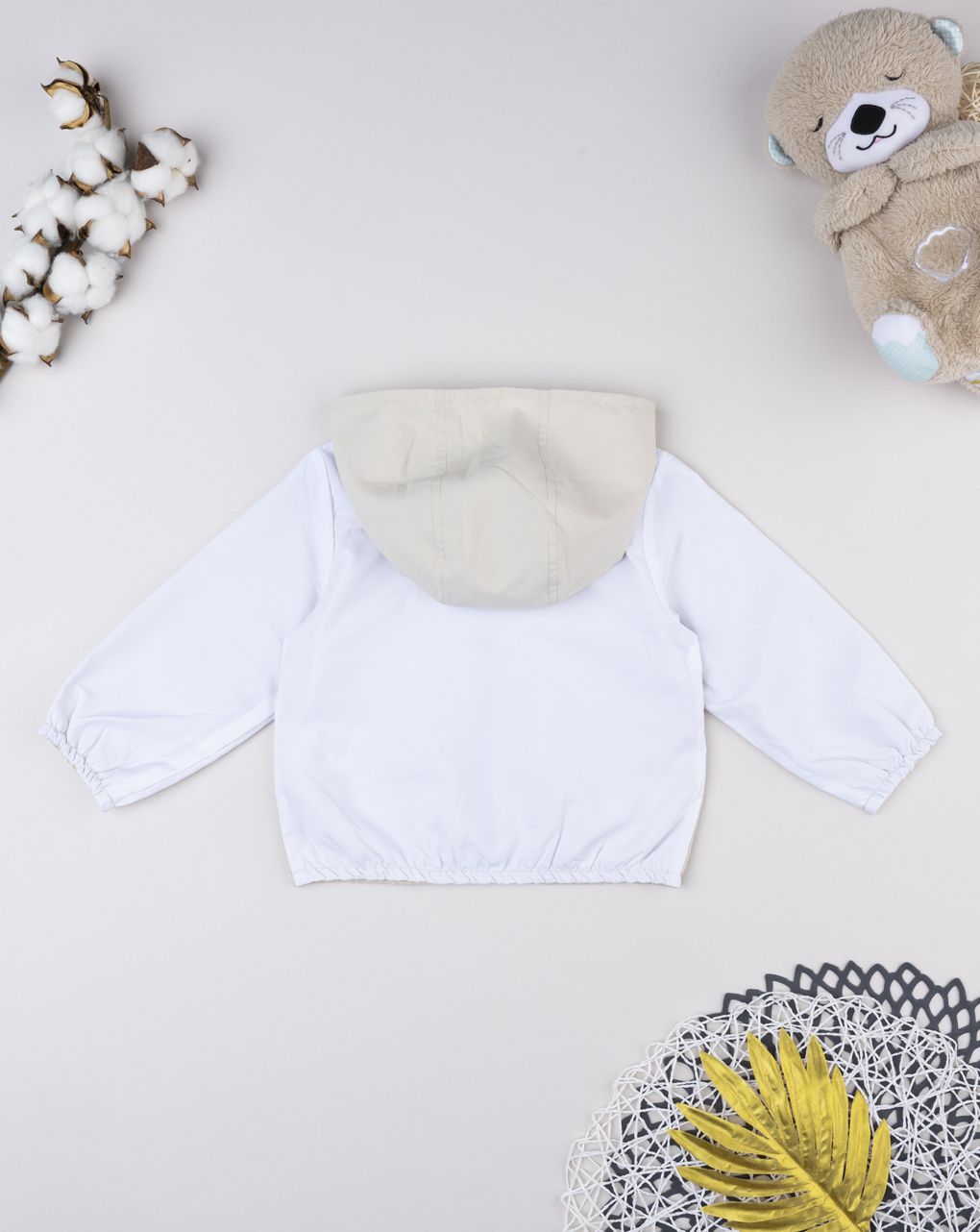 Antivento bimbo bianco/beige