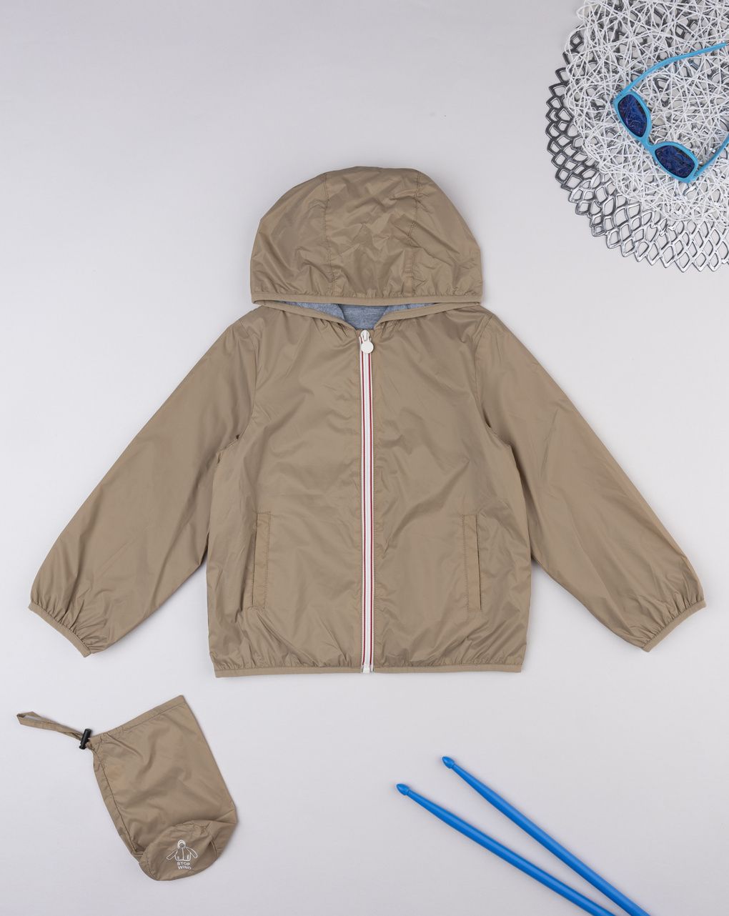 Antivento  + bag bimbo marrone