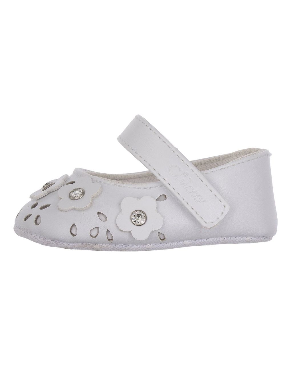 Ballerina chicco primi passi bimba bianca con fiori