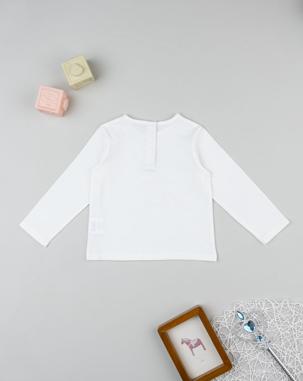 T-shirt bimba bianca stampa ballerina
