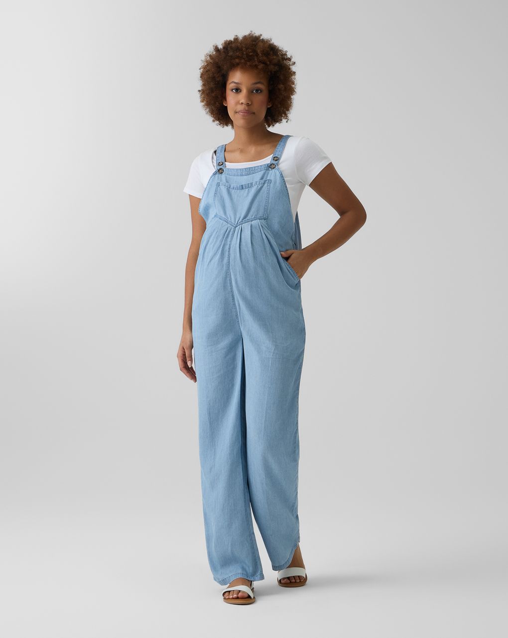 Salopette premaman lyocell denim chiaro