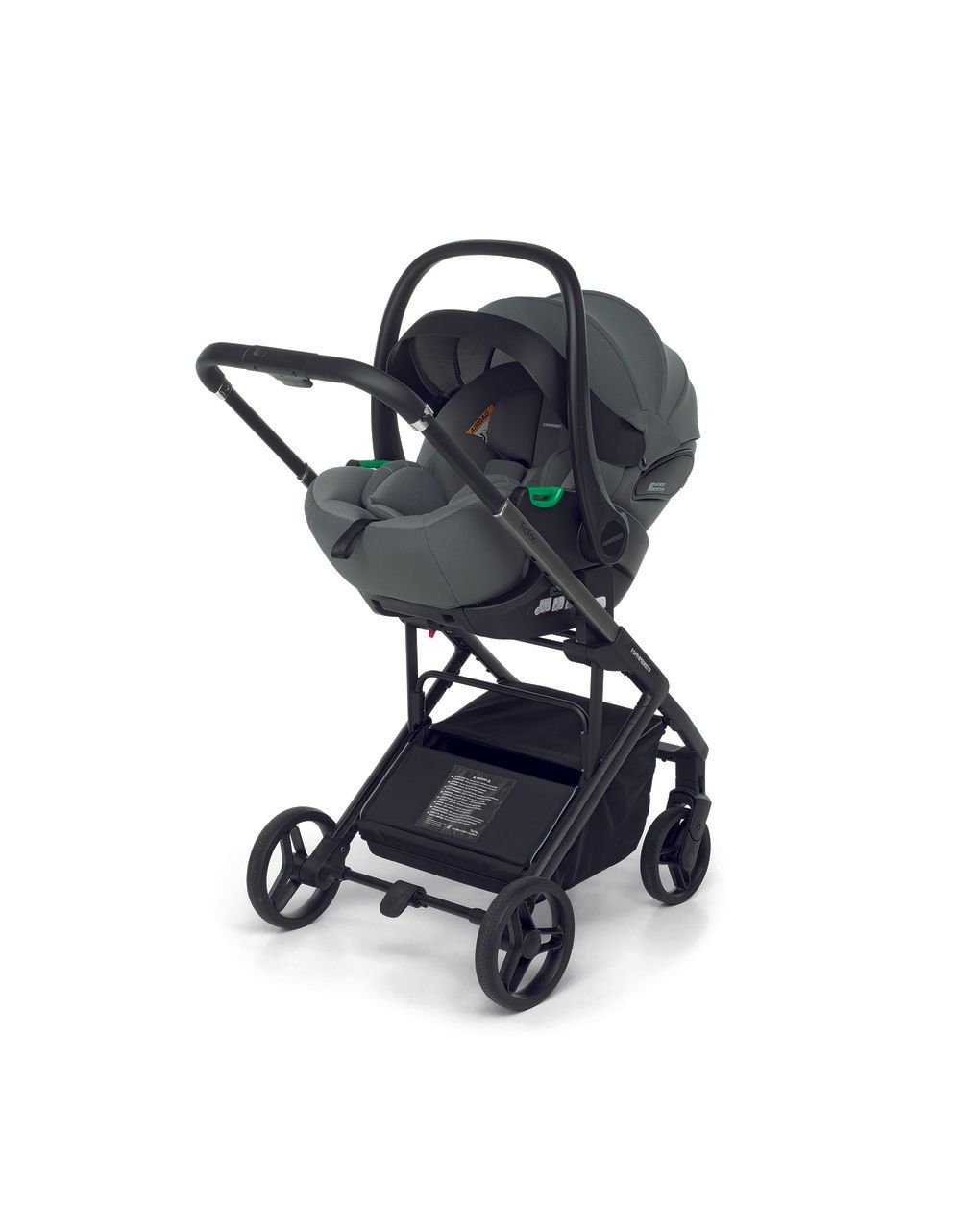 Trio tictoc + seggiolino rek black+ adattatore -  stone - foppapedretti