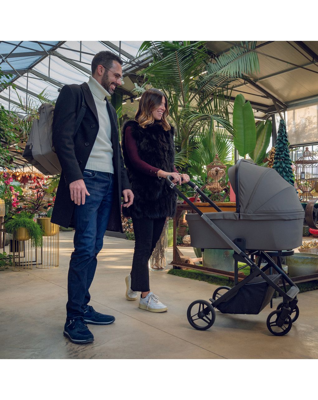 Trio tictoc + seggiolino rek black+ adattatore -  stone - foppapedretti