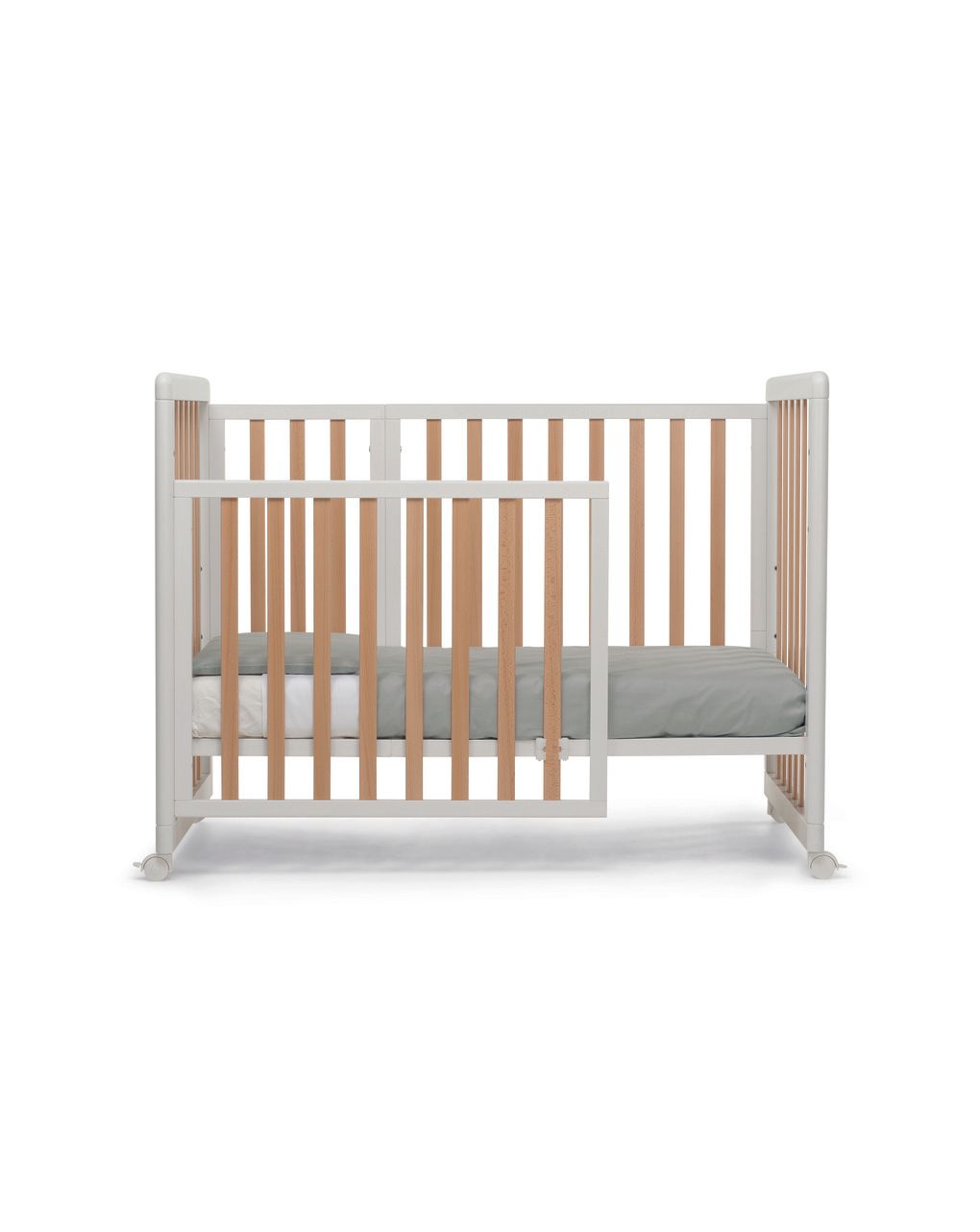 Lettino forever 8 in 1 bianco naturale tessile grey - brevi