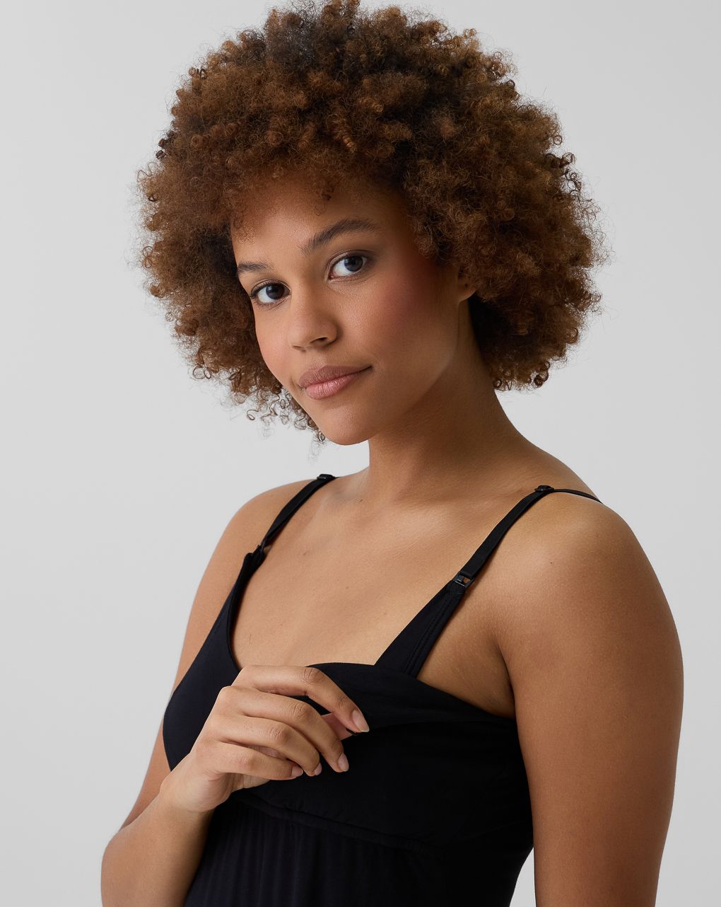 Camicia da notte allattamento nera