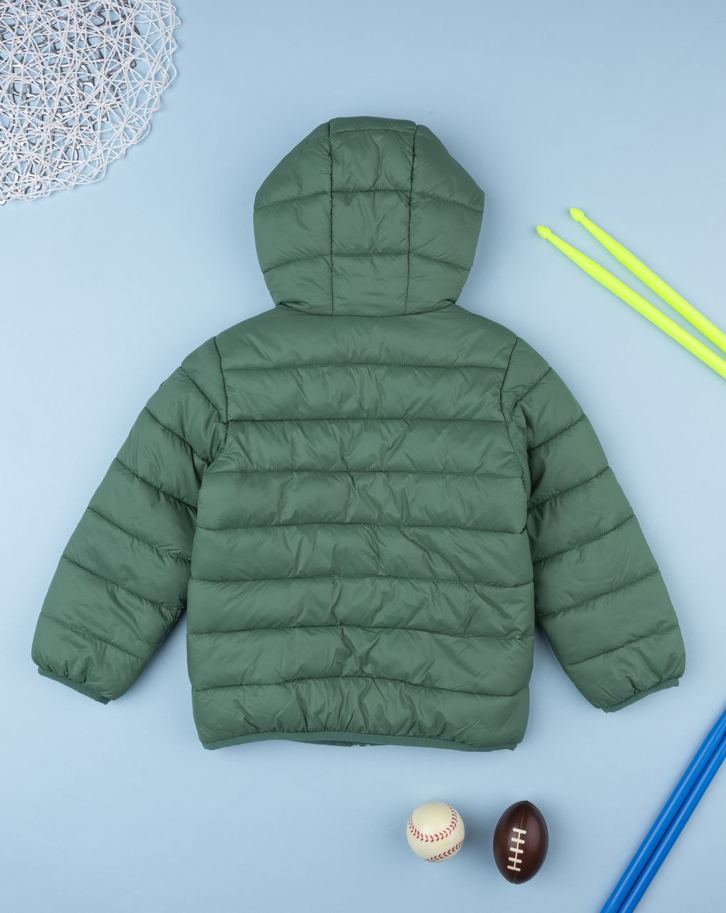Giubbotto bambino verde con cappuccio