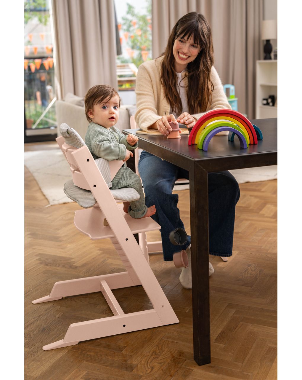 Sedia tripp trapp®  faggio - prodotto personalizzabile - serene pink - stokke®