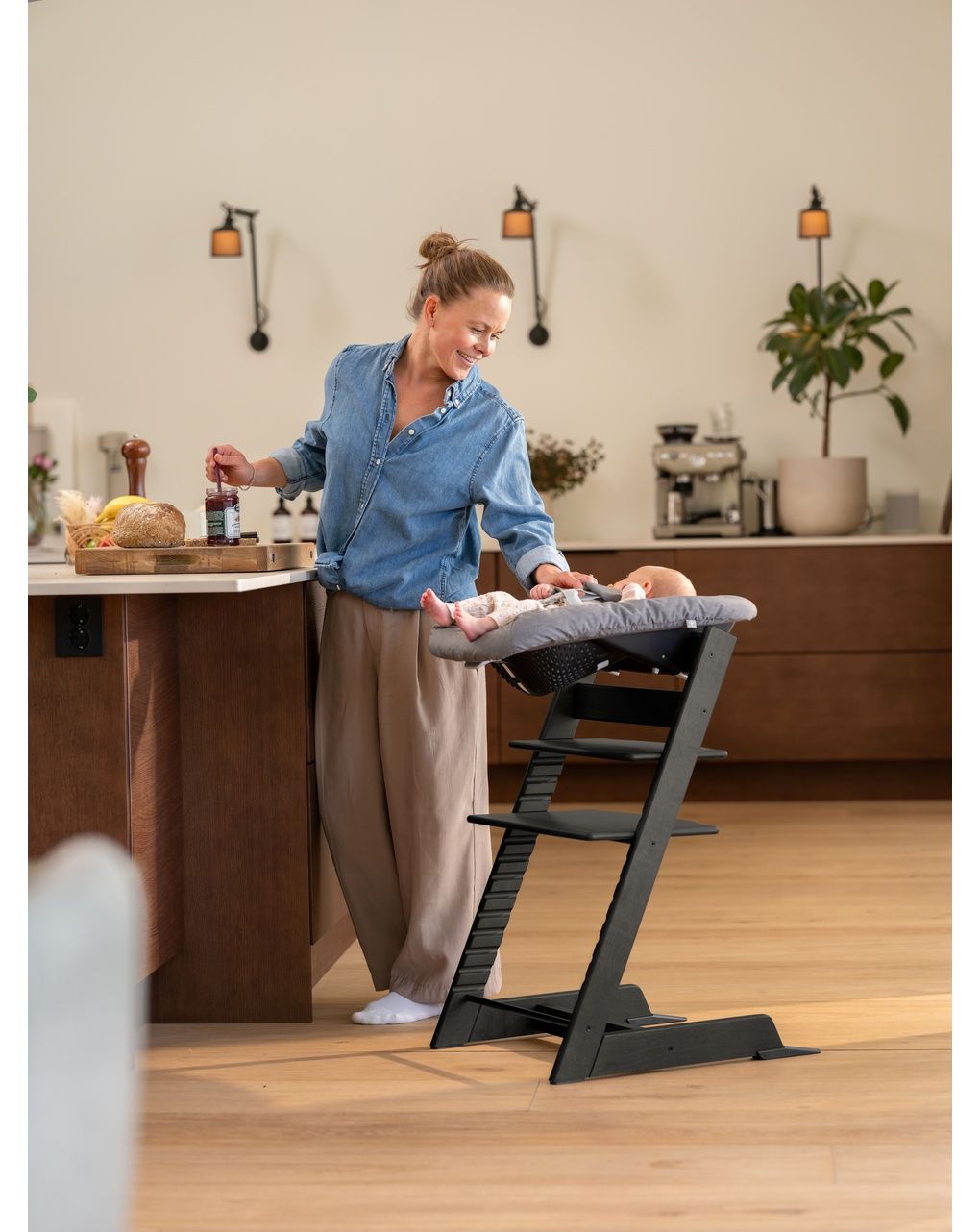 Sedia tripp trapp®  rovere - prodotto personalizzabile - nero - stokke®