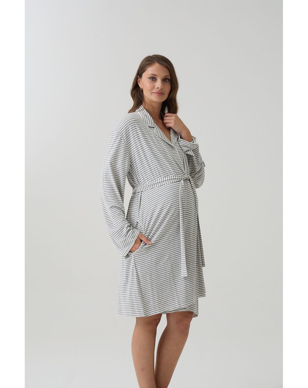 Vestaglia leggera premaman rigata