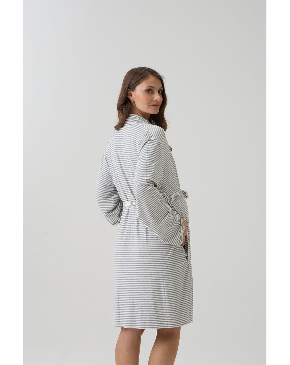 Vestaglia leggera premaman rigata