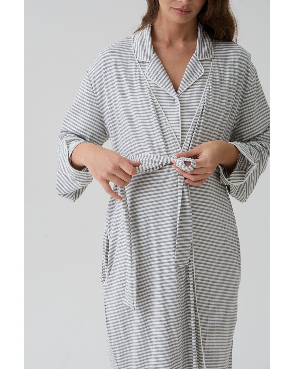 Vestaglia leggera premaman rigata