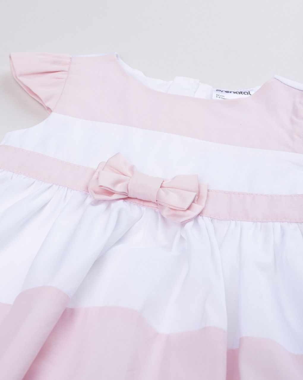 Abito bimba elegante rosa/bianco con fiocco