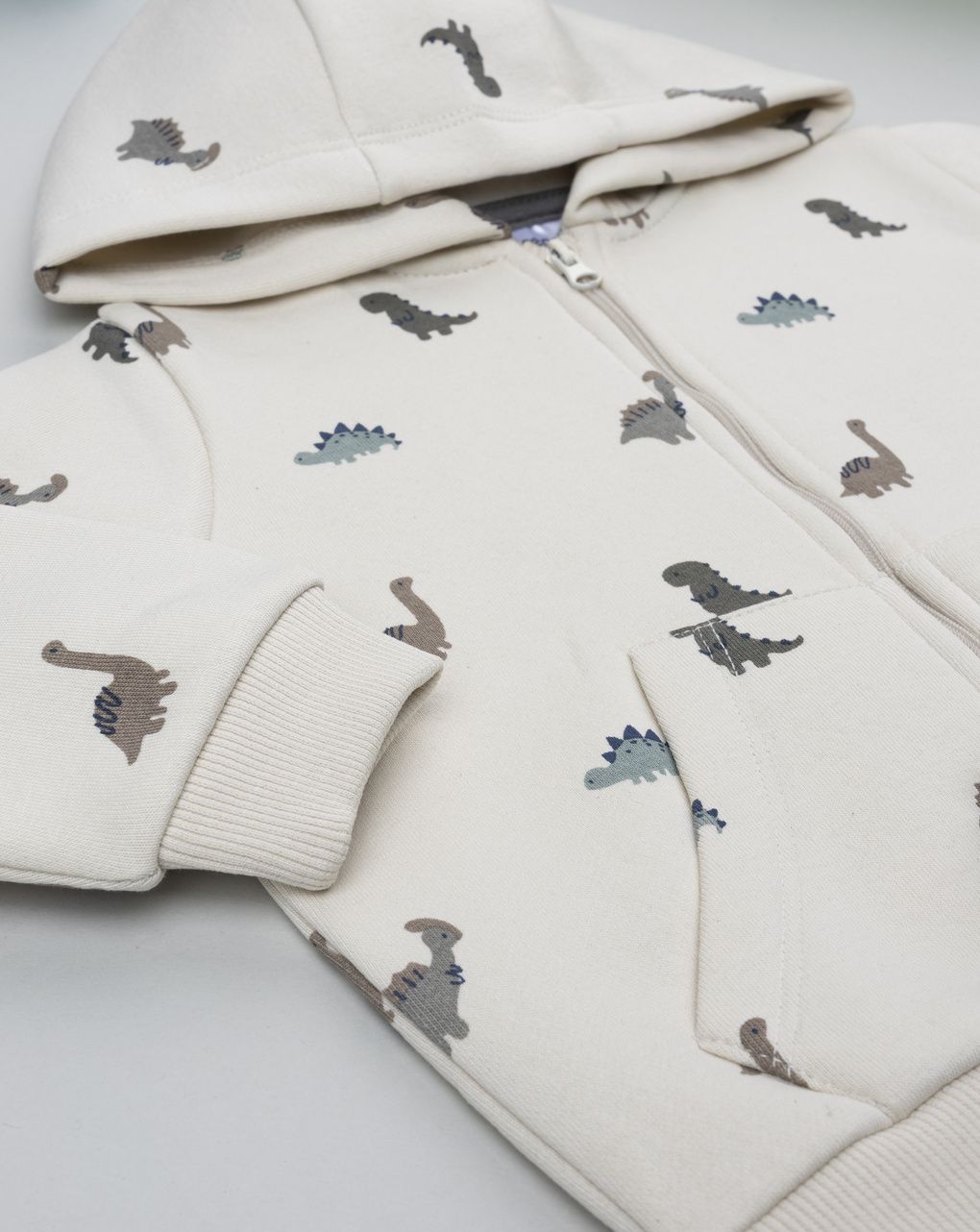 Completo jogging bimbo beige dino allover